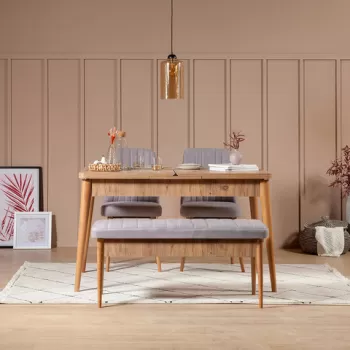 Set masa si scaune 4 piese, Vella, Vina 0701, PAL, Atlantic Pine / Soho imagine