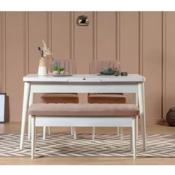 Set masa si scaune 4 piese, Vella, Vina, PAL, Piatra Alba imagine