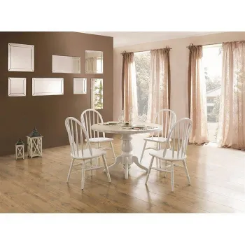 Set masa si scaune (5 bucati), Hanah Home, Albero08, Alb / Stejar imagine