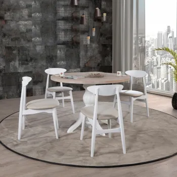 Set masa si scaune (5 bucati), Hanah Home, Albero132, Natural imagine