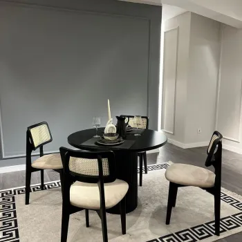 Set masa si scaune (5 bucati), Hanah Home, Bell, Alb/Negru imagine