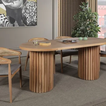 Set masa si scaune (5 bucati), Hanah Home, Danyi, Natural imagine