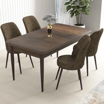 Set masa si scaune (5 bucati), Hanah Home, Nil, Baroc / Maro imagine