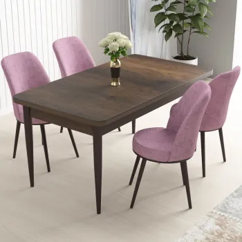 Set masa si scaune (5 bucati), Hanah Home, Nil, Baroc / Roz imagine