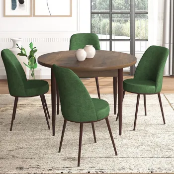 Set masa si scaune (5 bucati), Hanah Home, Tor, Baroc / Kaki imagine