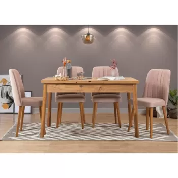 Set masa si scaune 5 piese, Vella, Santiago 0900, PAL, Pin Atlantic / Piatra imagine