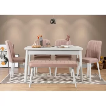 Set masa si scaune 6 piese, Vella, Costa 0900, PAL, Piatra Alba imagine