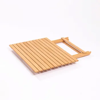 Set masa si scaune de gradina 5 piese, Meya Dekor, My004A, Lemn de fag, Natural / Crema imagine