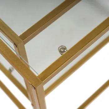 Set masuta de cafea, Caliente, Sevay, Sticla temperata, Auriu imagine