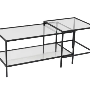 Set masuta de cafea, Caliente, Sevay, Sticla temperata, Negru imagine