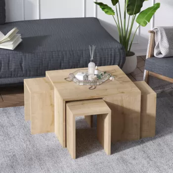 Set masuta de cafea, Elegance, Ortanca, Stejar safir imagine