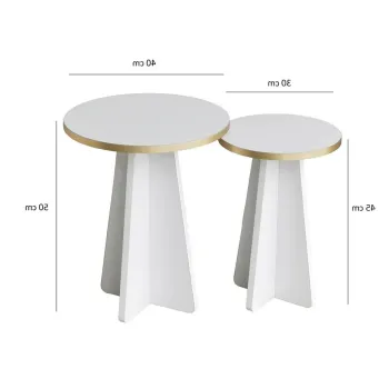 Set masuta de cafea, Neostill, Mushroom 2, PAL, Aur/Alb imagine