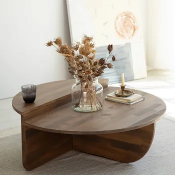 Set masuta de cafea, Neostill, Podium Wood, 100% LEMN MOLID DE PIN, Maro imagine