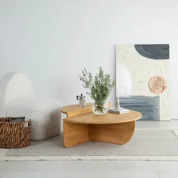 Set masuta de cafea, Neostill, Podium Wood, 100% LEMN MOLID DE PIN, Stejar imagine