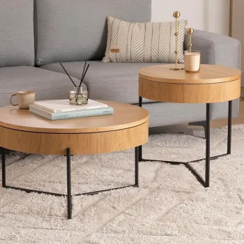 Set masute 2 piese, Howard, Islo, Natural imagine