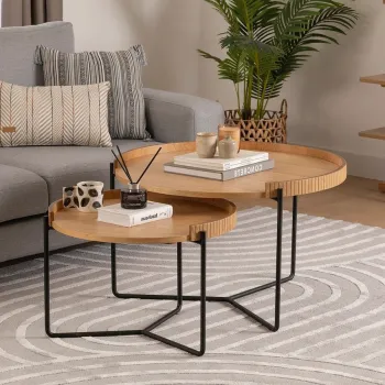 Set masute 2 piese, Howard, Mandy, Natural imagine