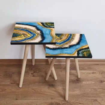 Set masute 2 piese, Leona, 2SHP112, Multicolor imagine