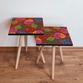 Set masute 2 piese, Leona, 2SHP140, Multicolor imagine