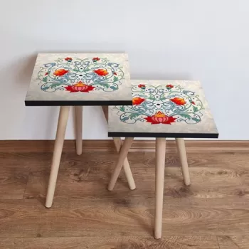 Set masute 2 piese, Leona, 2SHP144, Multicolor imagine