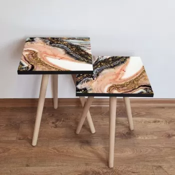 Set masute 2 piese, Leona, 2SHP147, Multicolor imagine