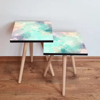 Set masute 2 piese, Leona, 2SHP15, Multicolor imagine