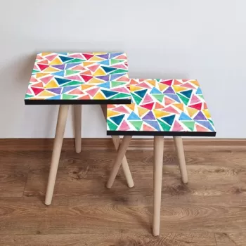 Set masute 2 piese, Leona, 2SHP16, Multicolor imagine