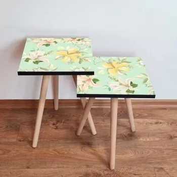 Set masute 2 piese, Leona, 2SHP168, Multicolor imagine