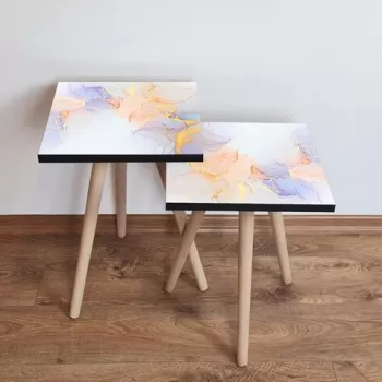 Set masute 2 piese, Leona, 2SHP176, Multicolor imagine