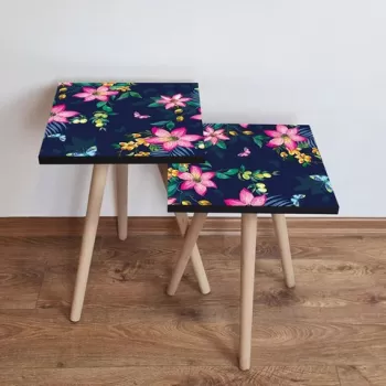 Set masute 2 piese, Leona, 2SHP189, Multicolor imagine