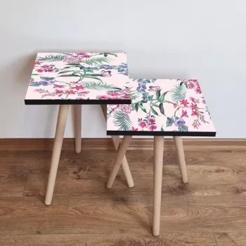 Set masute 2 piese, Leona, 2SHP191, Multicolor imagine