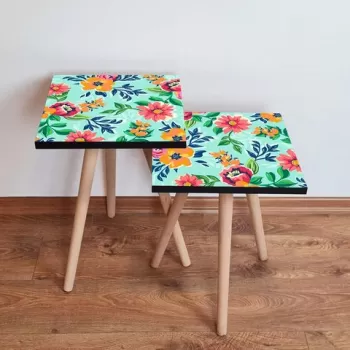 Set masute 2 piese, Leona, 2SHP196, Multicolor imagine