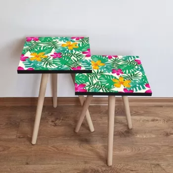 Set masute 2 piese, Leona, 2SHP206, Multicolor imagine