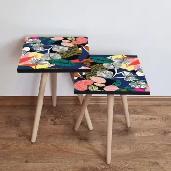 Set masute 2 piese, Leona, 2SHP209, Multicolor imagine