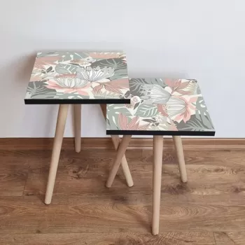 Set masute 2 piese, Leona, 2SHP212, Multicolor imagine