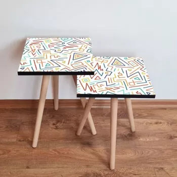 Set masute 2 piese, Leona, 2SHP216, Multicolor imagine