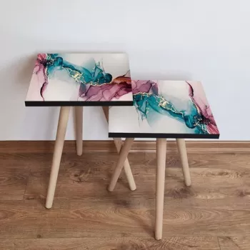 Set masute 2 piese, Leona, 2SHP230, Multicolor imagine