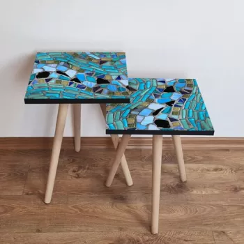 Set masute 2 piese, Leona, 2SHP256, Multicolor imagine