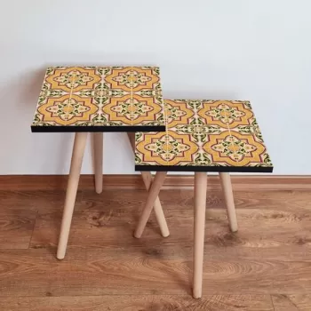 Set masute 2 piese, Leona, 2SHP27, Multicolor imagine