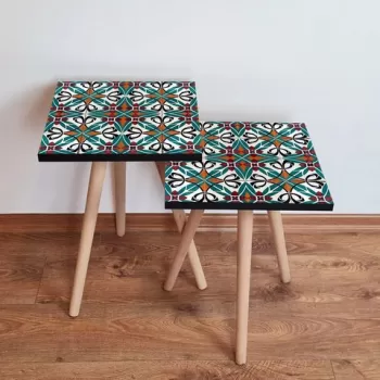 Set masute 2 piese, Leona, 2SHP28, Multicolor imagine