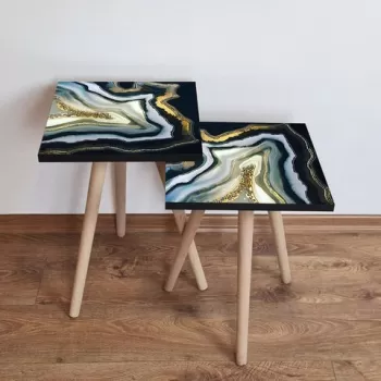 Set masute 2 piese, Leona, 2SHP286, Multicolor imagine