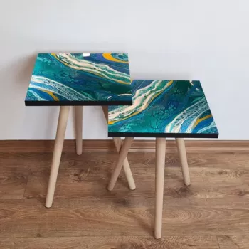 Set masute 2 piese, Leona, 2SHP287, Multicolor imagine