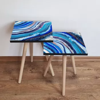 Set masute 2 piese, Leona, 2SHP289, Multicolor imagine