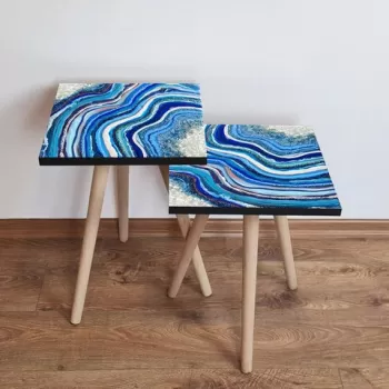 Set masute 2 piese, Leona, 2SHP290, Multicolor imagine