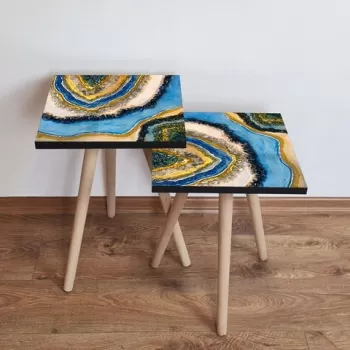 Set masute 2 piese, Leona, 2SHP291, Multicolor imagine