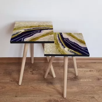 Set masute 2 piese, Leona, 2SHP294, Multicolor imagine