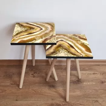 Set masute 2 piese, Leona, 2SHP295, Multicolor imagine