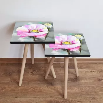 Set masute 2 piese, Leona, 2SHP299, Multicolor imagine