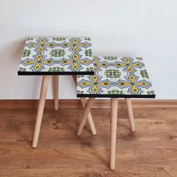 Set masute 2 piese, Leona, 2SHP30, Multicolor imagine