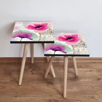 Set masute 2 piese, Leona, 2SHP300, Multicolor imagine