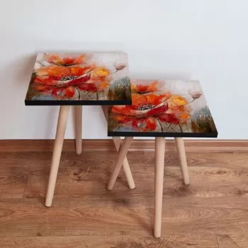 Set masute 2 piese, Leona, 2SHP303, Multicolor imagine